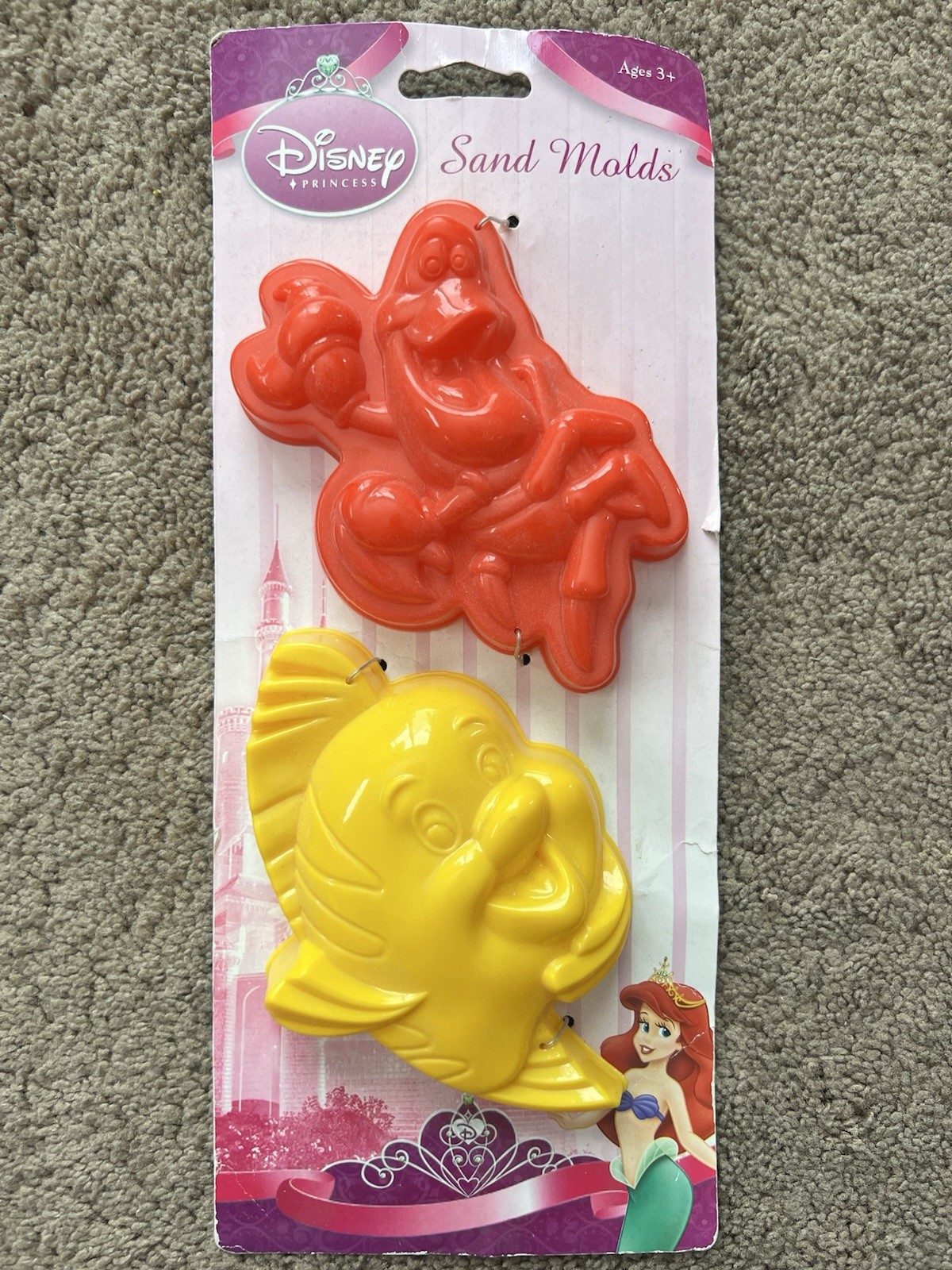 Disney Princess Sebastian & Flounder Plastic Sand Molds  NEW