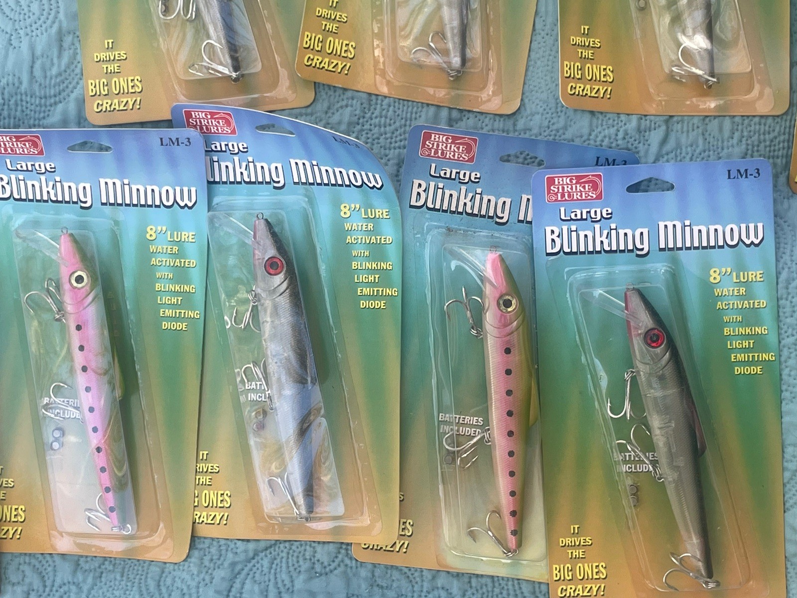 114 NOS Fishing Big Strike Lures Flashing Sonic Battery Bass Pike & Salt Water