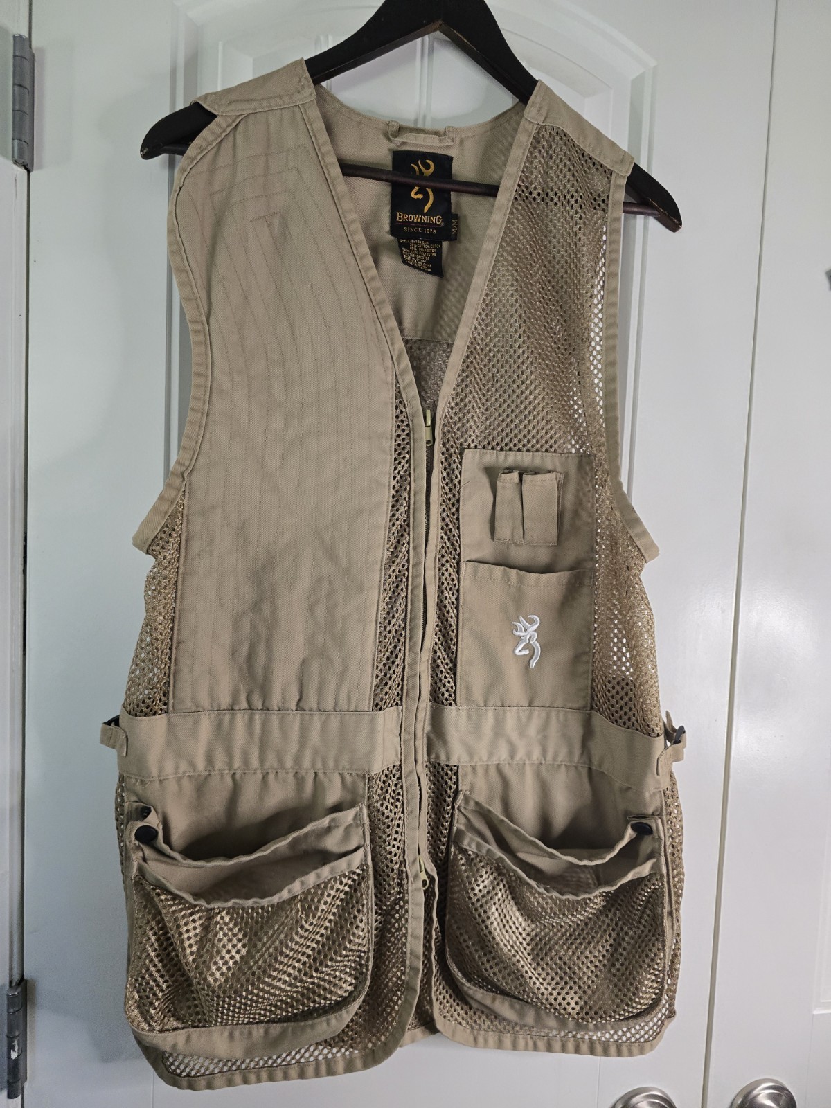 Browning Shooting Vest Men’s Medium Tan Trapper Creek Mesh outdoor