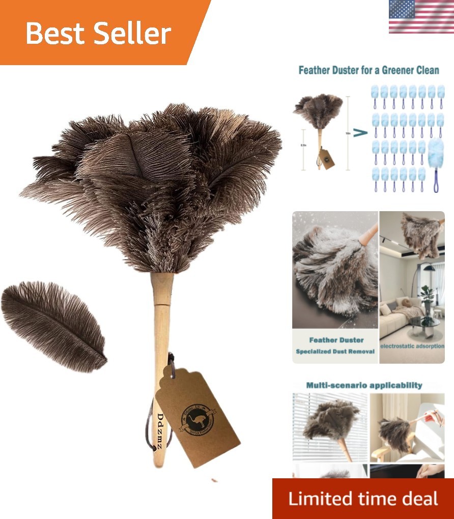Ostrich Feather Duster for Cleaning-Furniture Dusters with Handle Hand Duster...