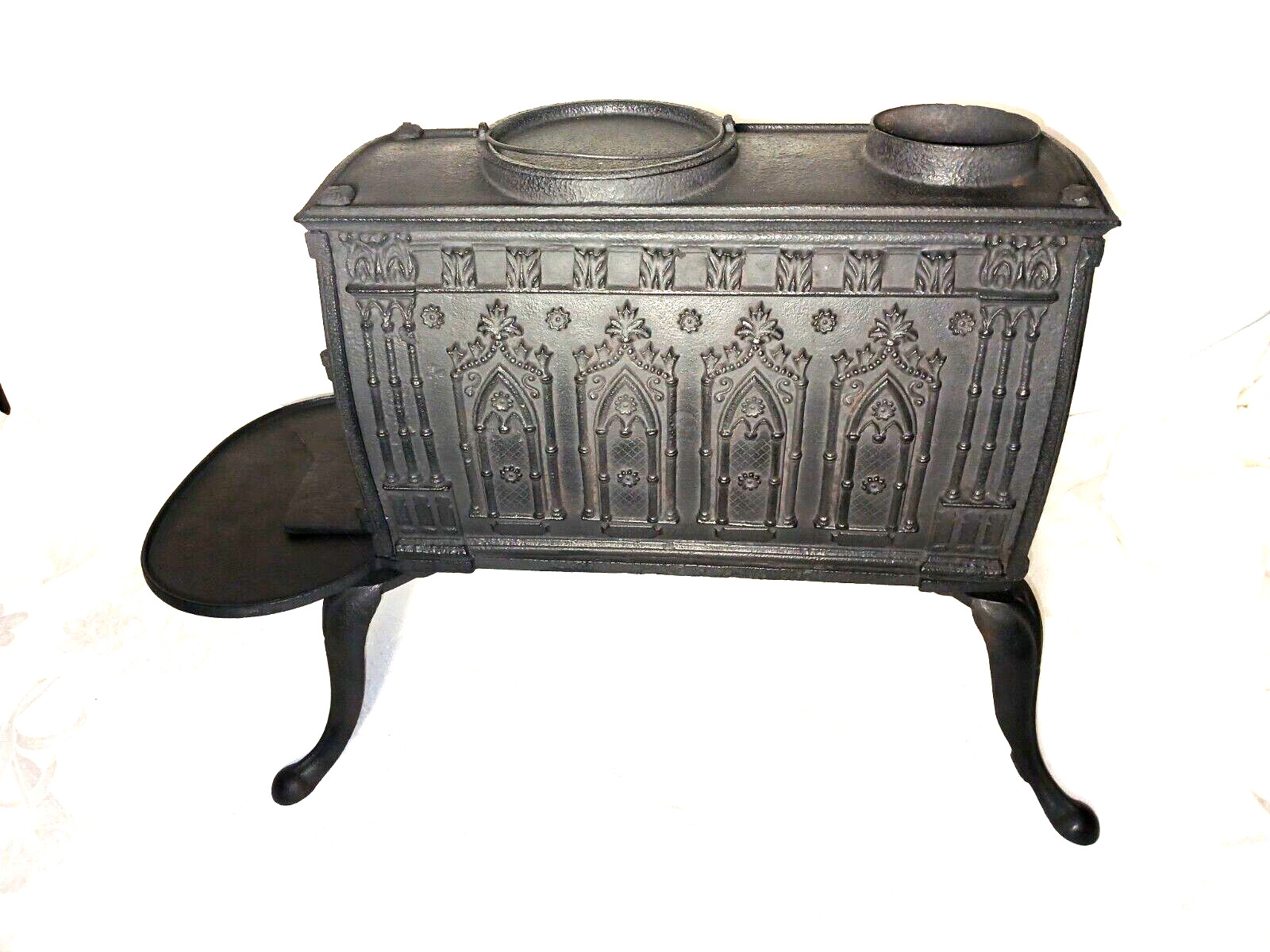  Fancy Cast Iron Cathedral Motif Stove Granger & Brothers Pittsford  