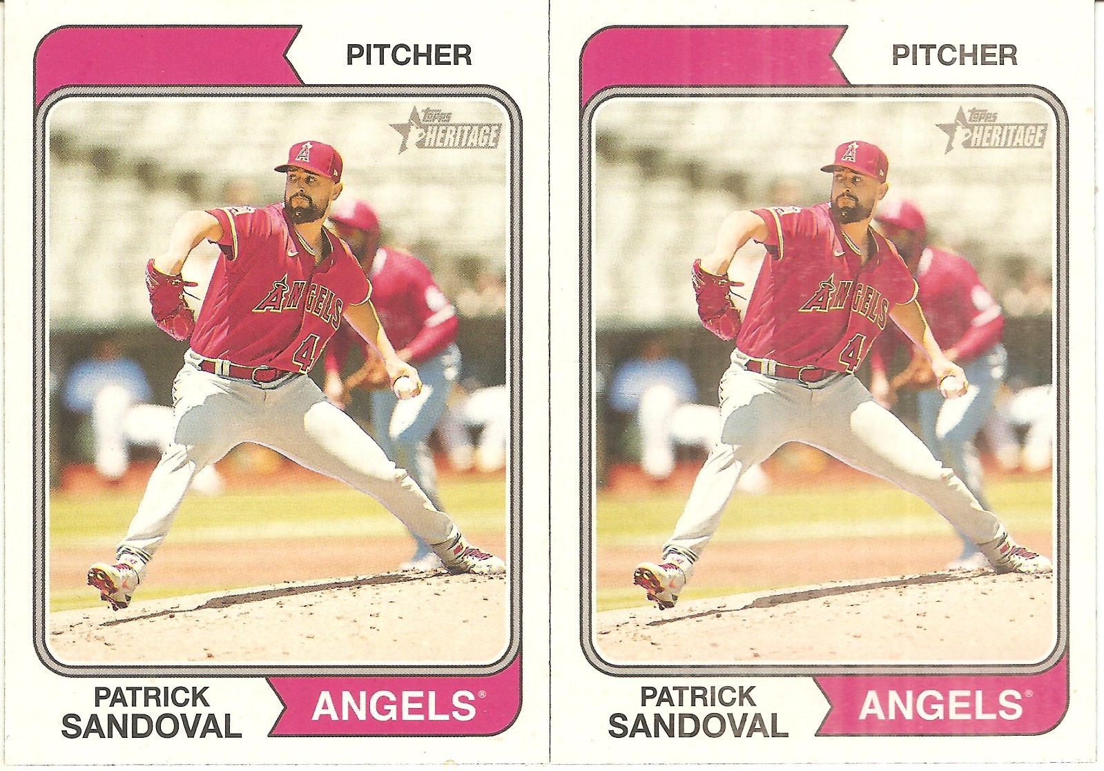 2 CARD 2023 TOPPS HERITAGE PATRICK SANDOVAL BASEBALL CARD LOT