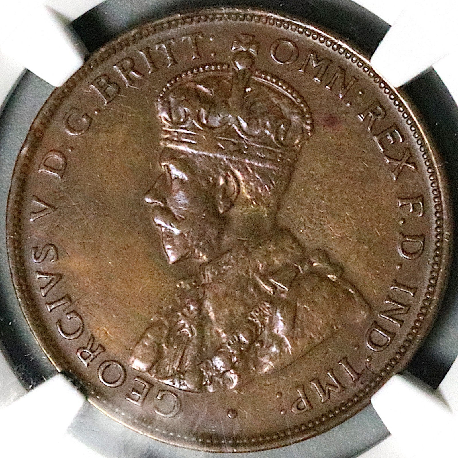 1925 NGC XF 45 Australia Penny Key George V Britain Empire Coin (26010402C)