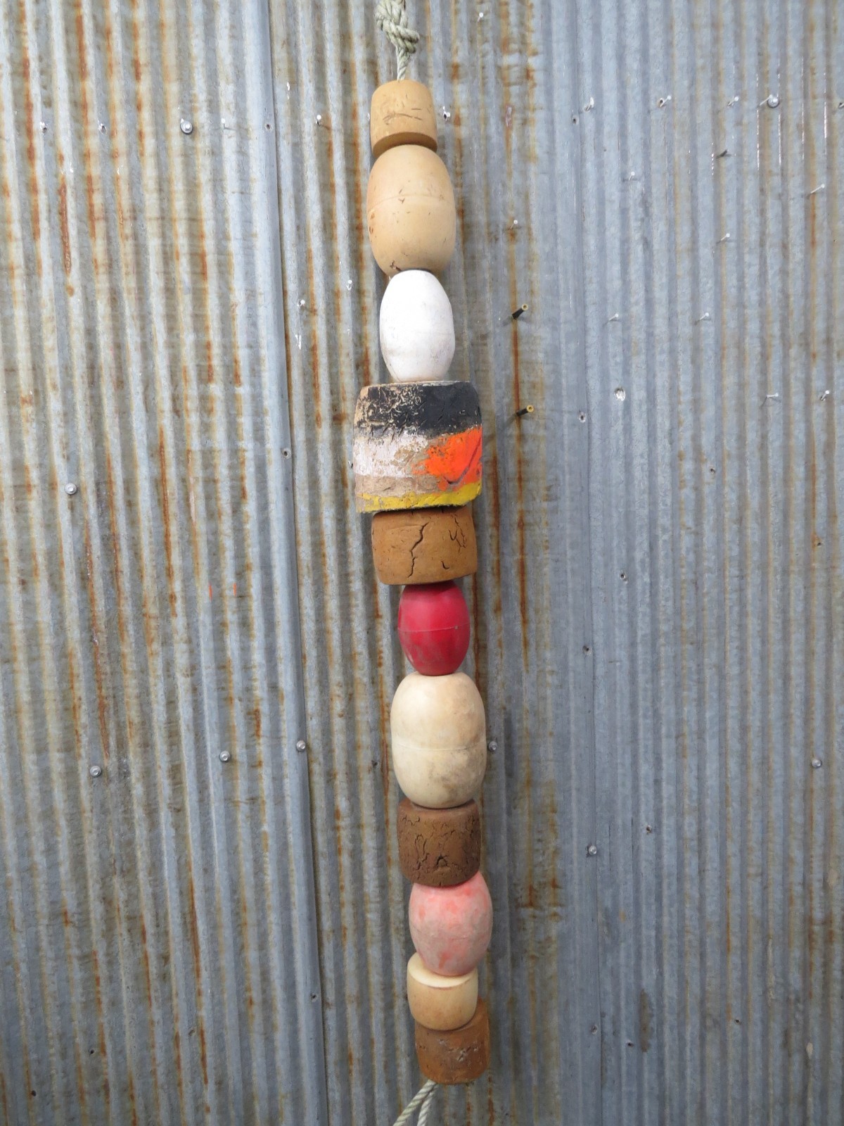 11 Old Fish Net Floats 47 Inches Long Fishing Buoys Bouys Tiki Hut Bar  (SF484)