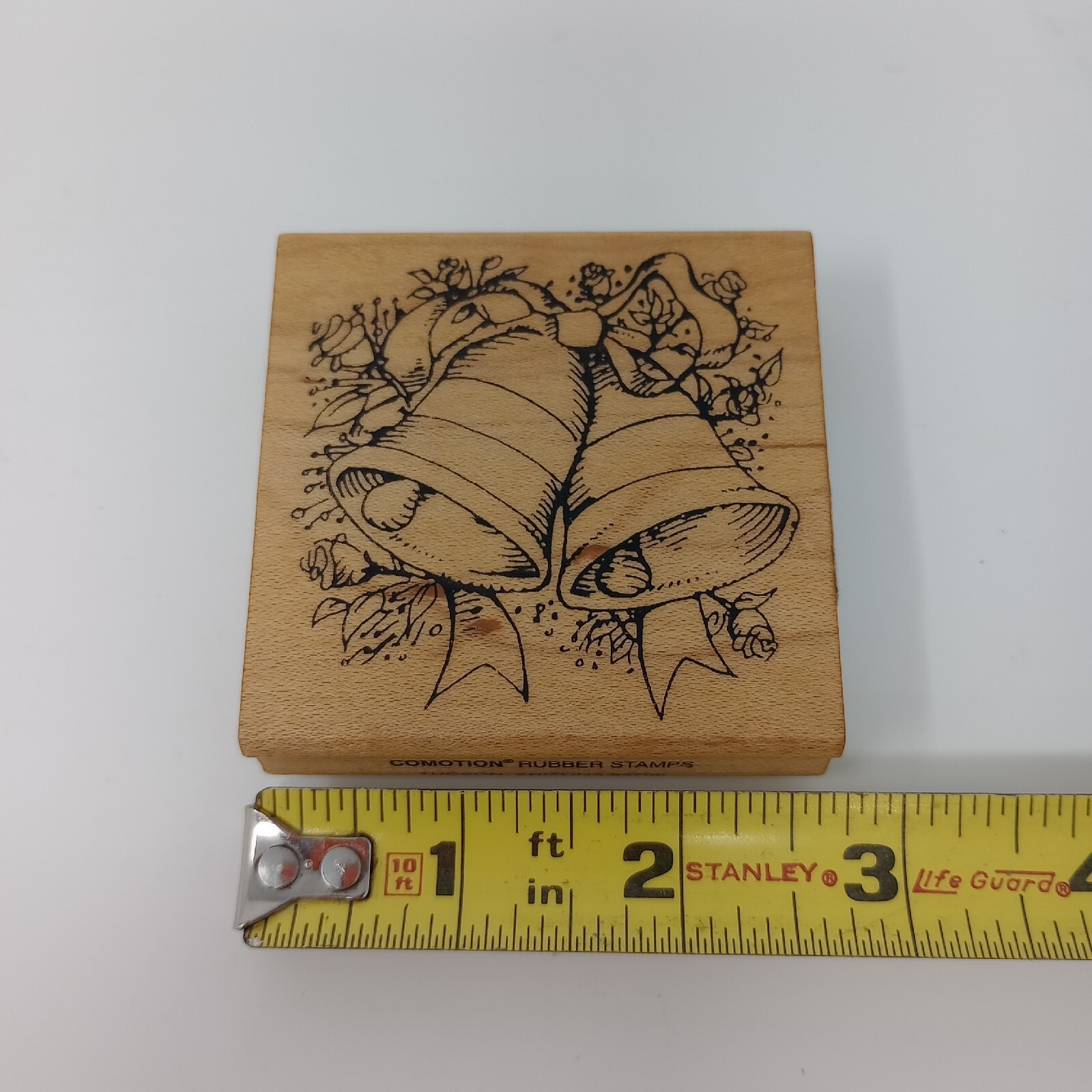 Comotion Wedding Bells 1812 Floral Bridal Wood Mounted Rubber Stamp