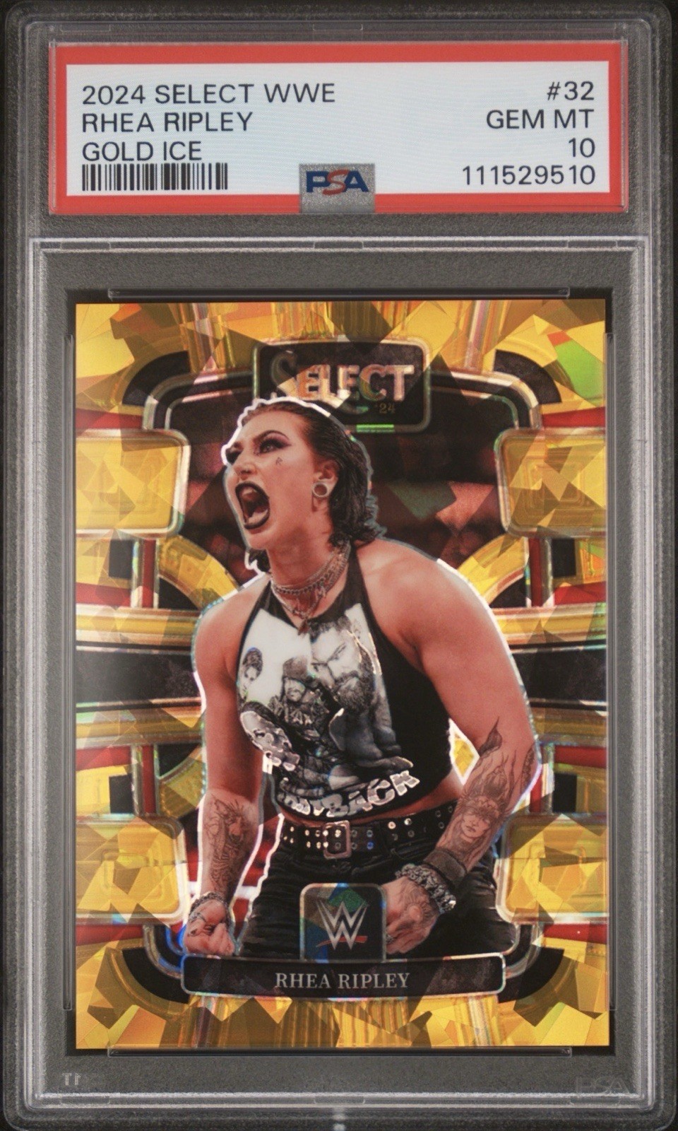 2024 Panini Select WWE #32 Rhea Ripley Gold Ice /10 PSA 10 MAMI