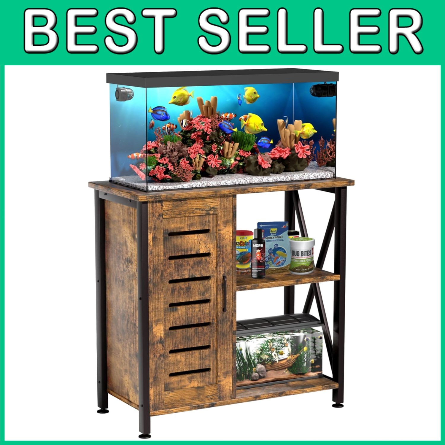 Modern Design 20-29 Gallon Aquarium Stand, Storage Cabinet