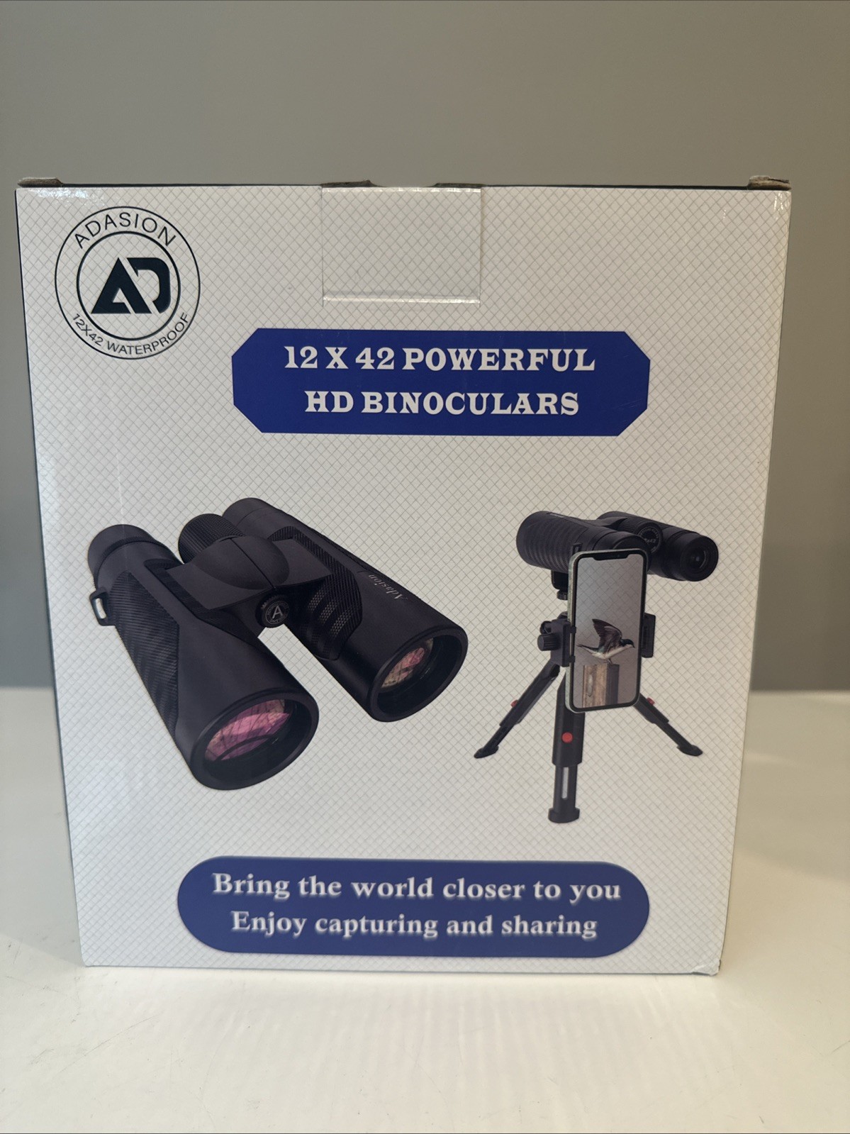 Adasion 12x42 Binoculars with Phone Adapter - Black