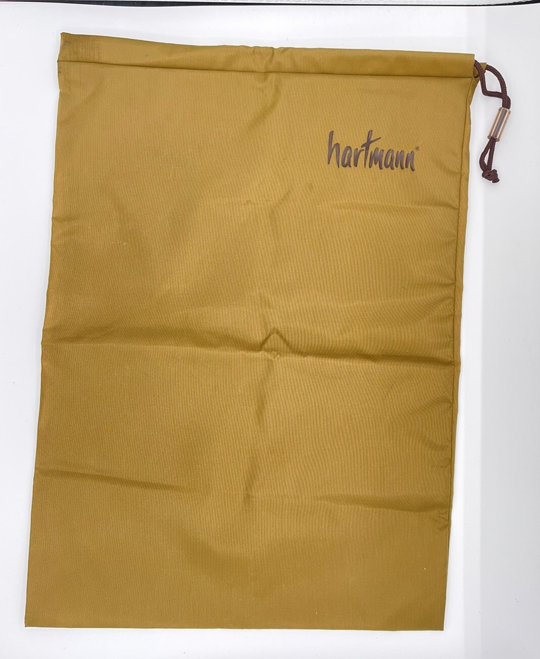 HTF Hartmann DRAWSTRING LAUNDRY SHOE BAG tan 19x13 NICE useful accessory