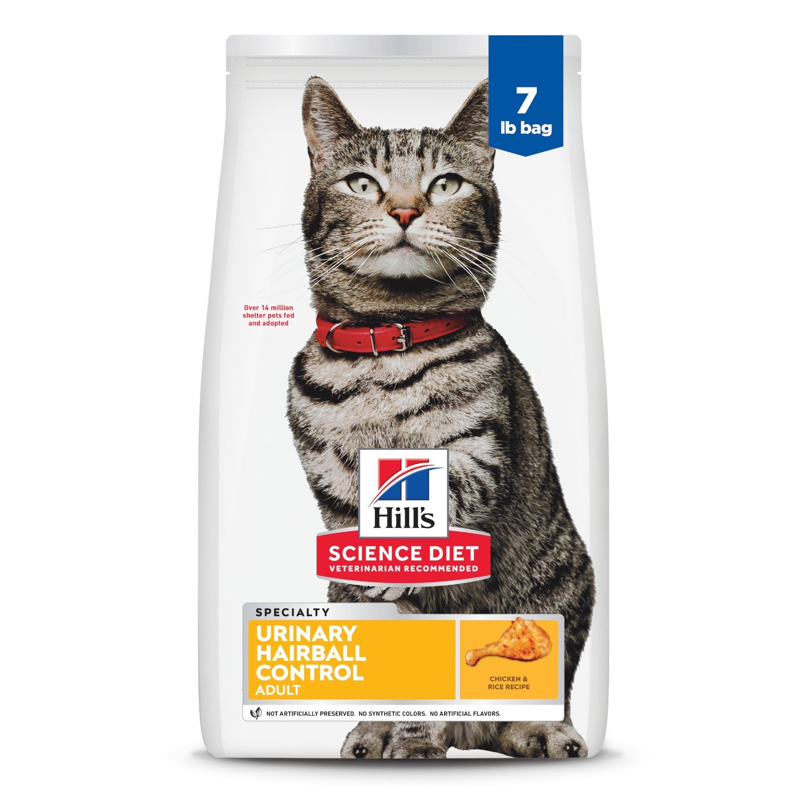 Dry Cat Food for Urinary Health & Hairball Control - Chicken Recipe, 7 lb