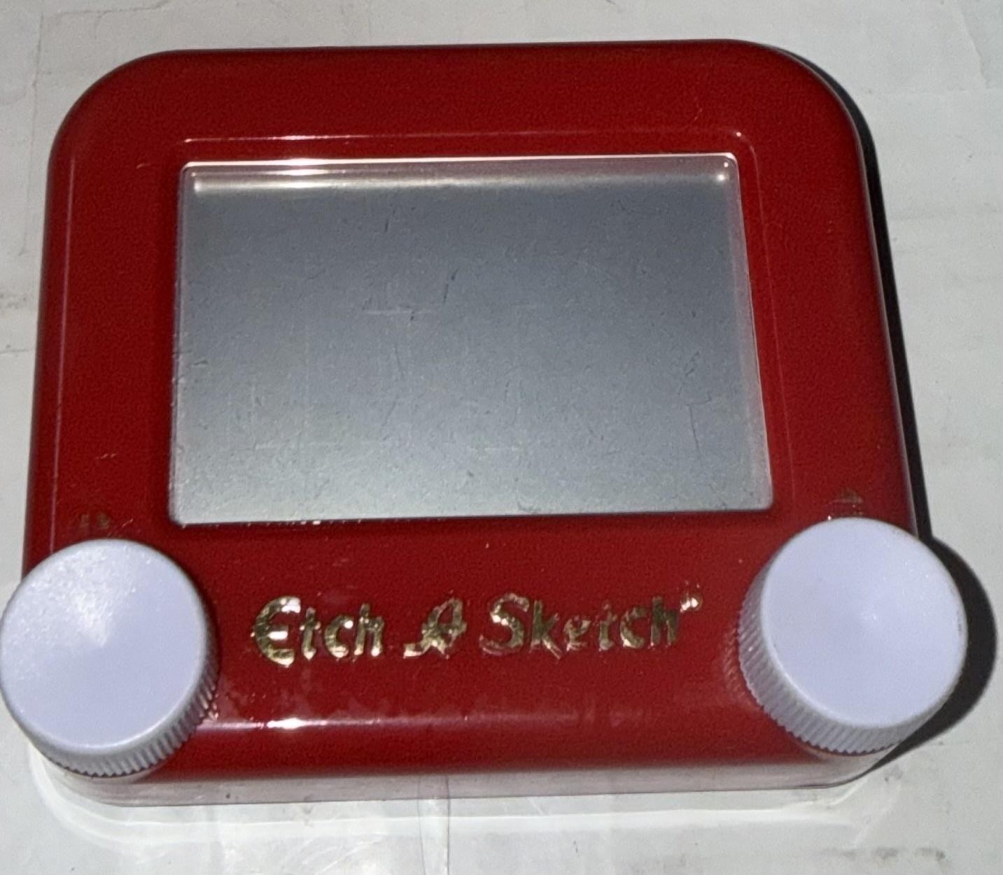 Vintage Ohio Art POCKET Etch A Sketch Mini Red Toy Retro Drawing Game
