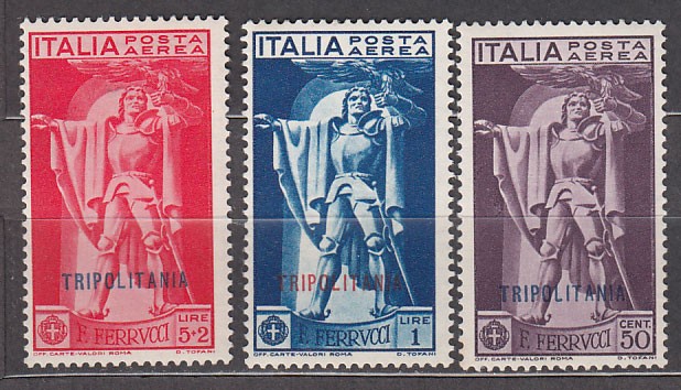 Tripolitania Aereo Yvert 1/3 * MH