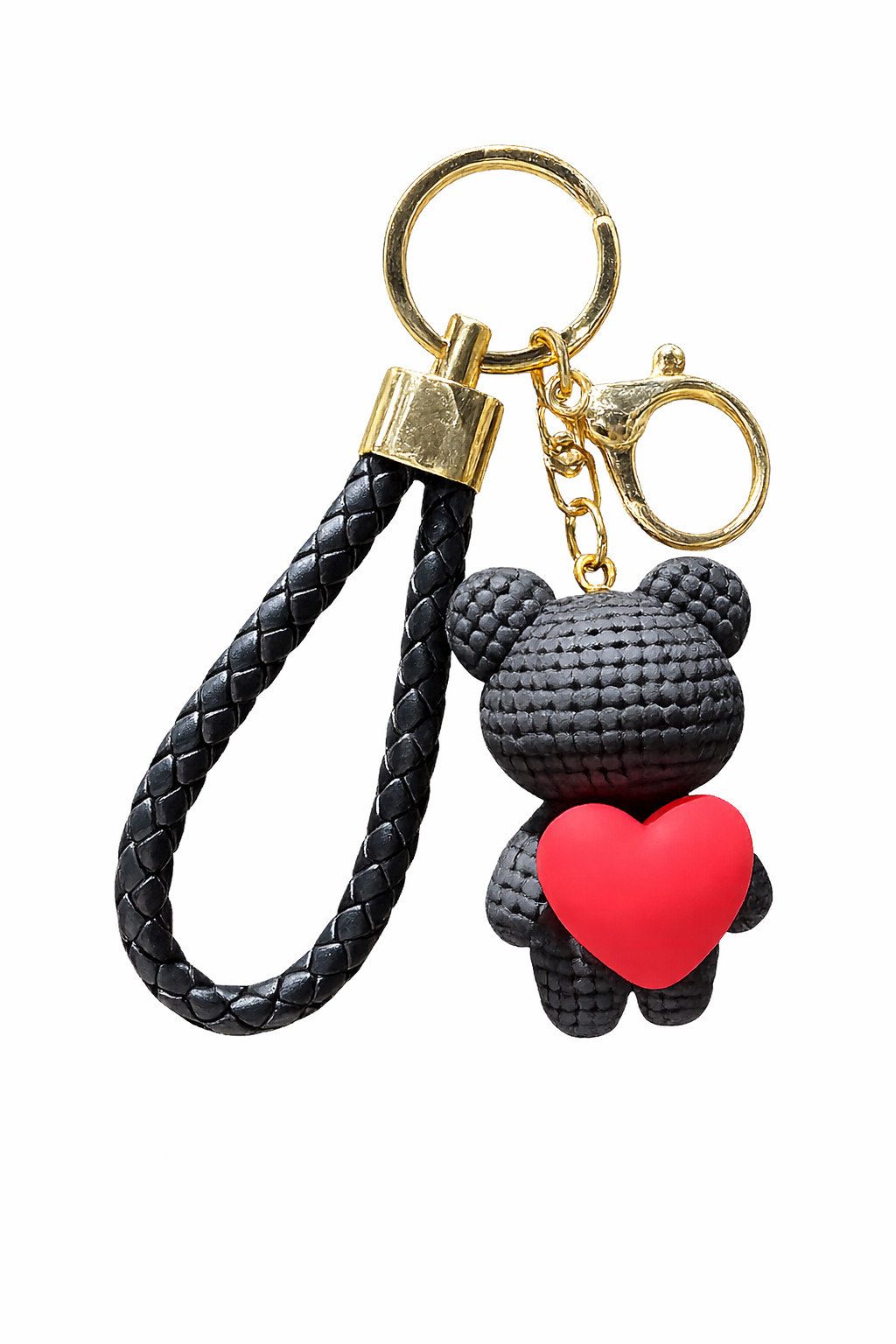 Creative Love Bear Keychain Lovely Runner Hanging Accessories Charm (Black)