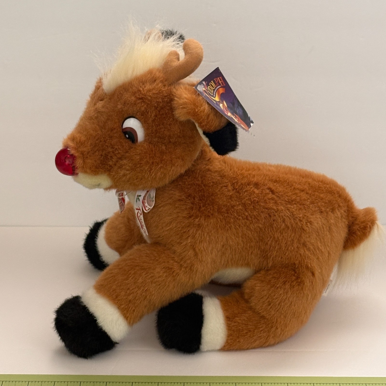 Prestige Rudolph The Red Nosed Reindeer Plush Light Up Nose Works 14 Inch 1999