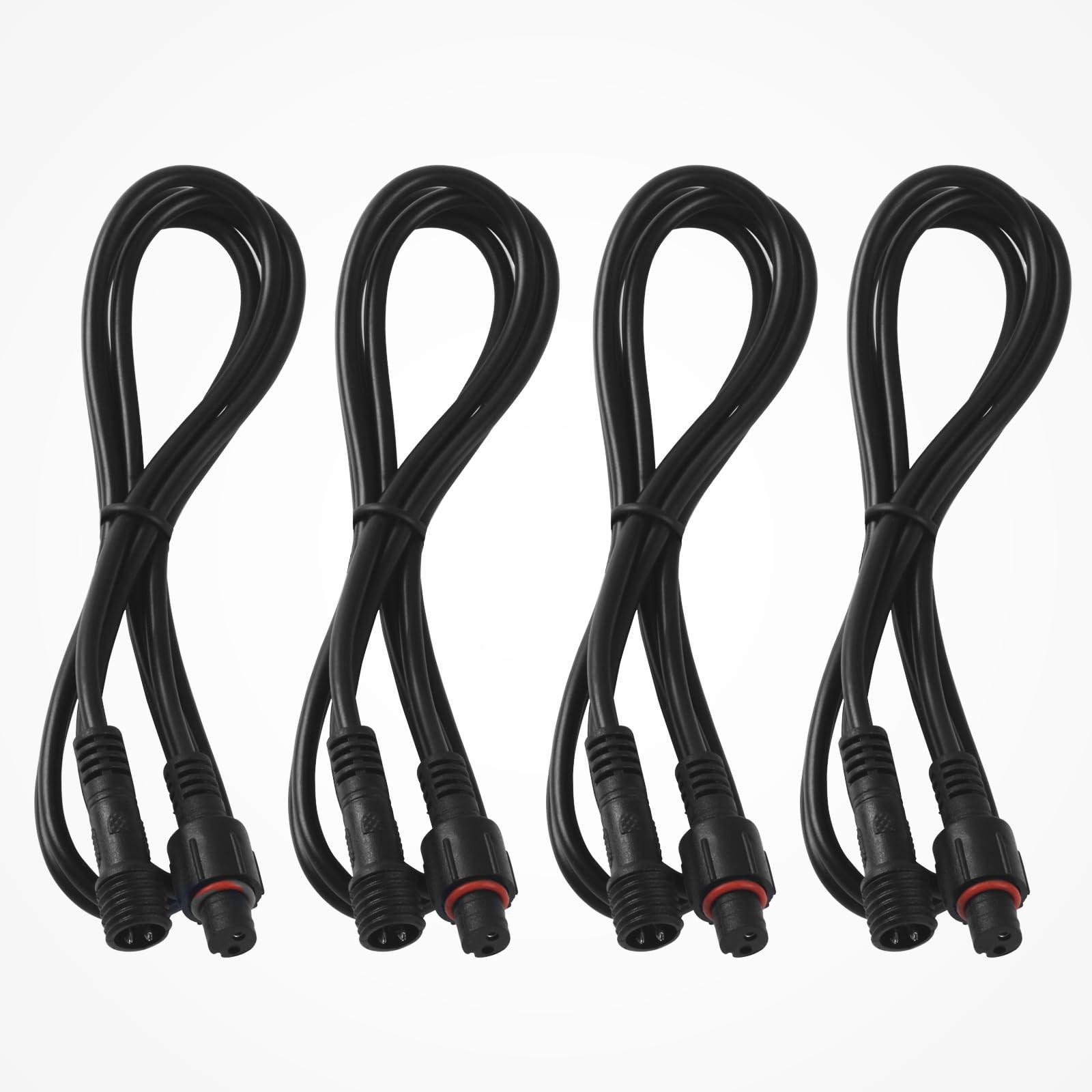 4 PCS 4FT 2 Prong Rock Lights Extension Wire Waterproof LED Cable