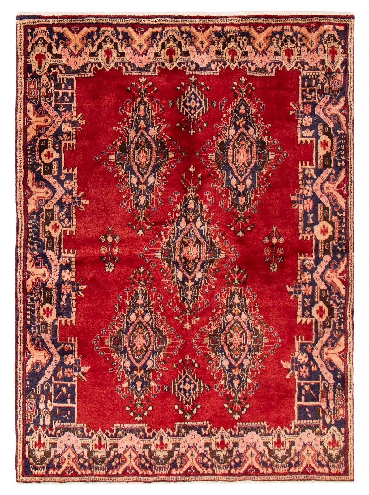 Traditional Vintage Hand-Knotted Area Rug 5'4" x 7'6" Oriental Wool Carpet