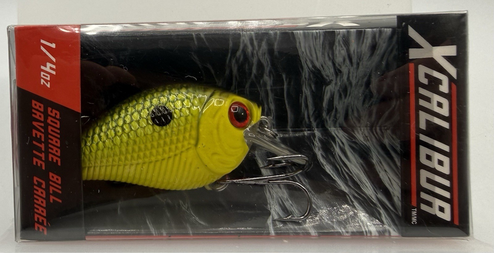 Xcalibur 1/4 Oz. Square Bill Crankbait Fishing Lures Chartreuse Perch Color