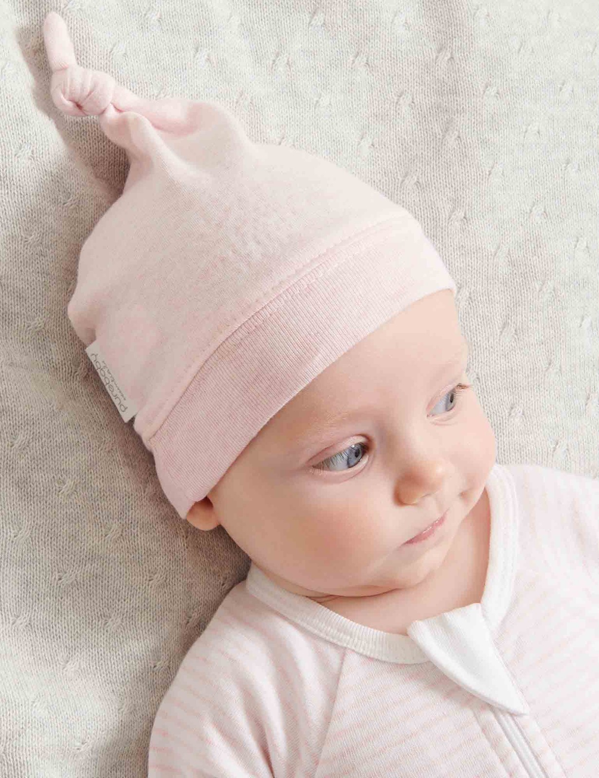 Knot Hat - Pale Pink Melange