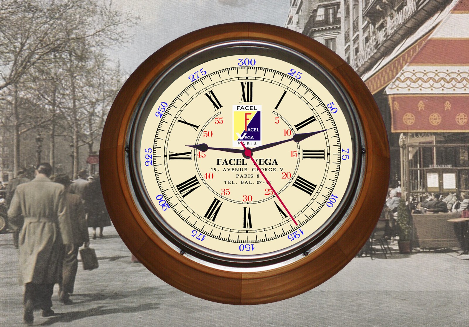 Facel Vega Souvenir Wall Clock, Retro 1950-60's Vintage French Car Maker.