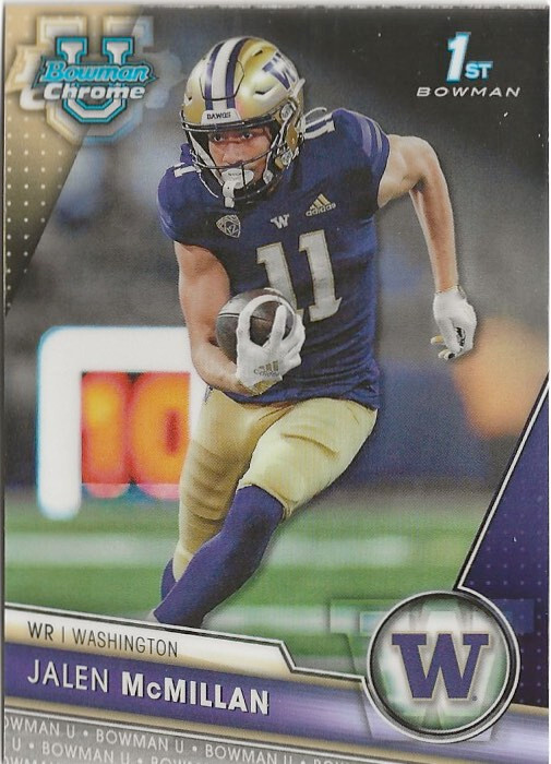 2023 Bowman Chrome University Jalen McMillan RC Tampa Bay Buccaneers (J)