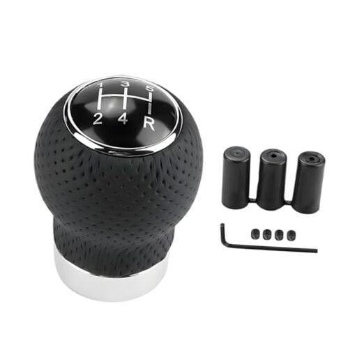 5-Speed Car Shift Knob, Leather Shift Knob Lever Kit, Gear 5/Round Head R Down