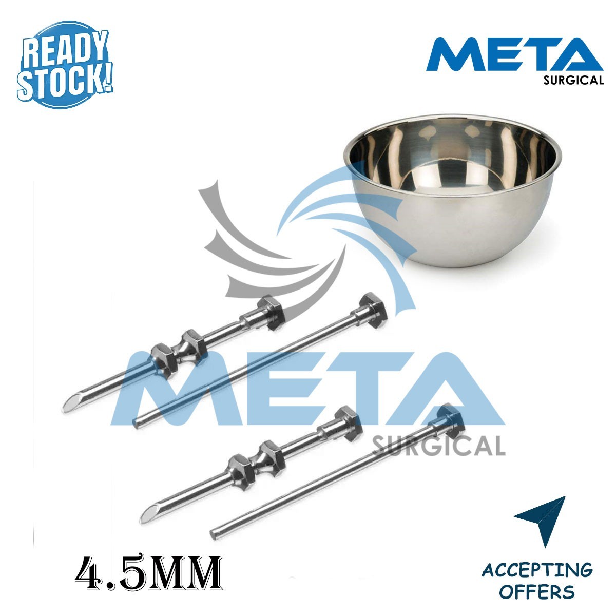 German HRT Trocar 4.5mm 2Sets Hormone Replacement Pellet Insertion Kit