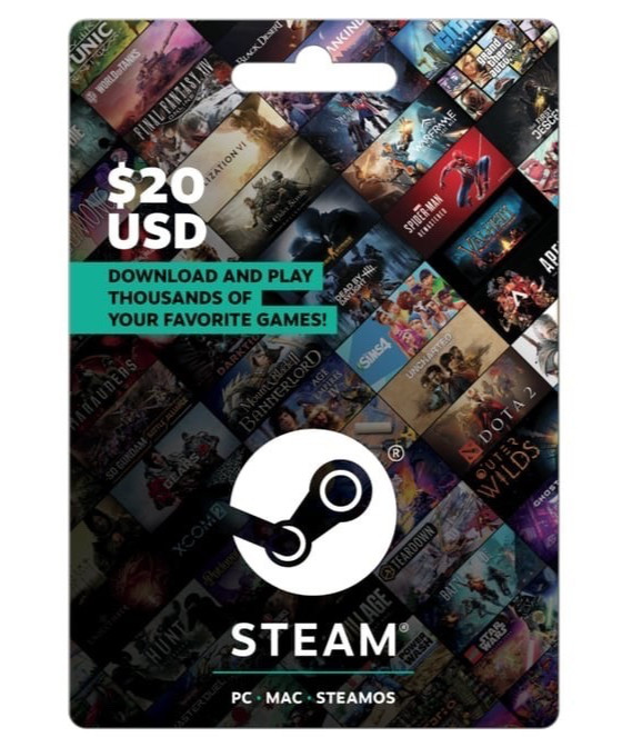 $20 Steam Gift Card Valve Wallet PC MAC - FAST SHIPPING