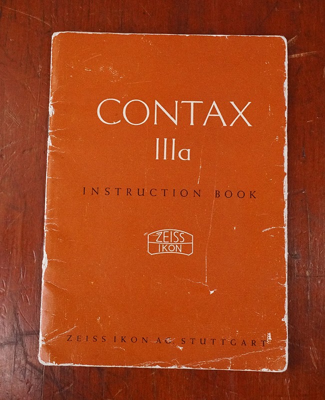ZEISS CONTAX IIIA BLACK DIAL INSTRUCTION BOOK/226972