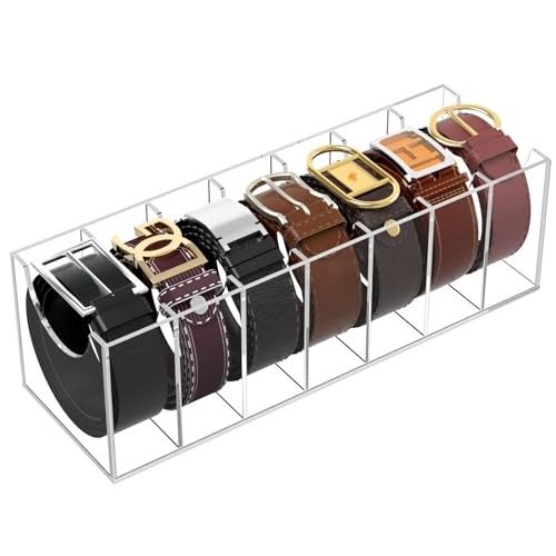  Belt Organizer, Acrylic Belt Storage Holder for The Closet, 7 Large