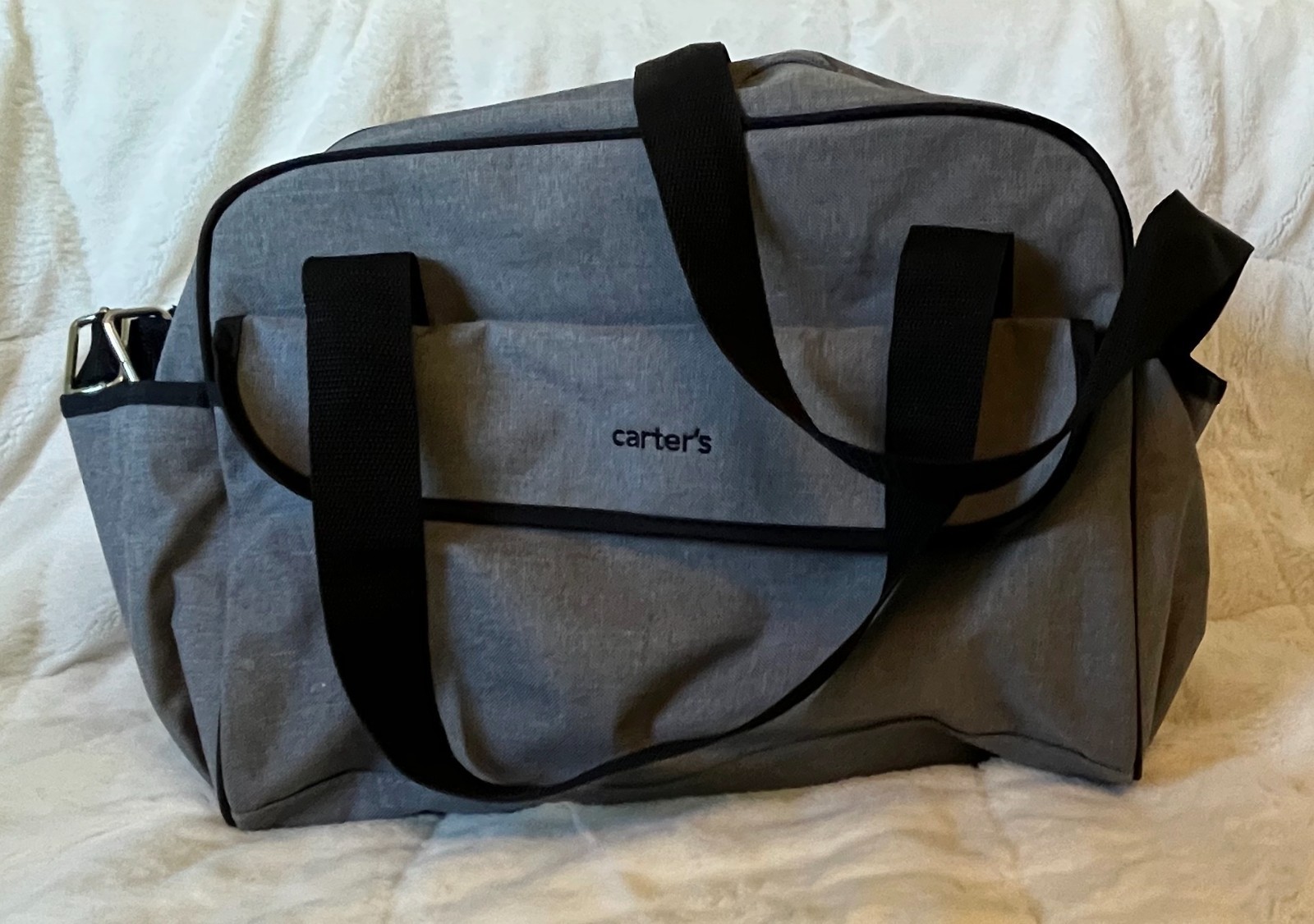 Carter's Grey & Black Shoulder Diaper Bag Very Roomy and Light Weight