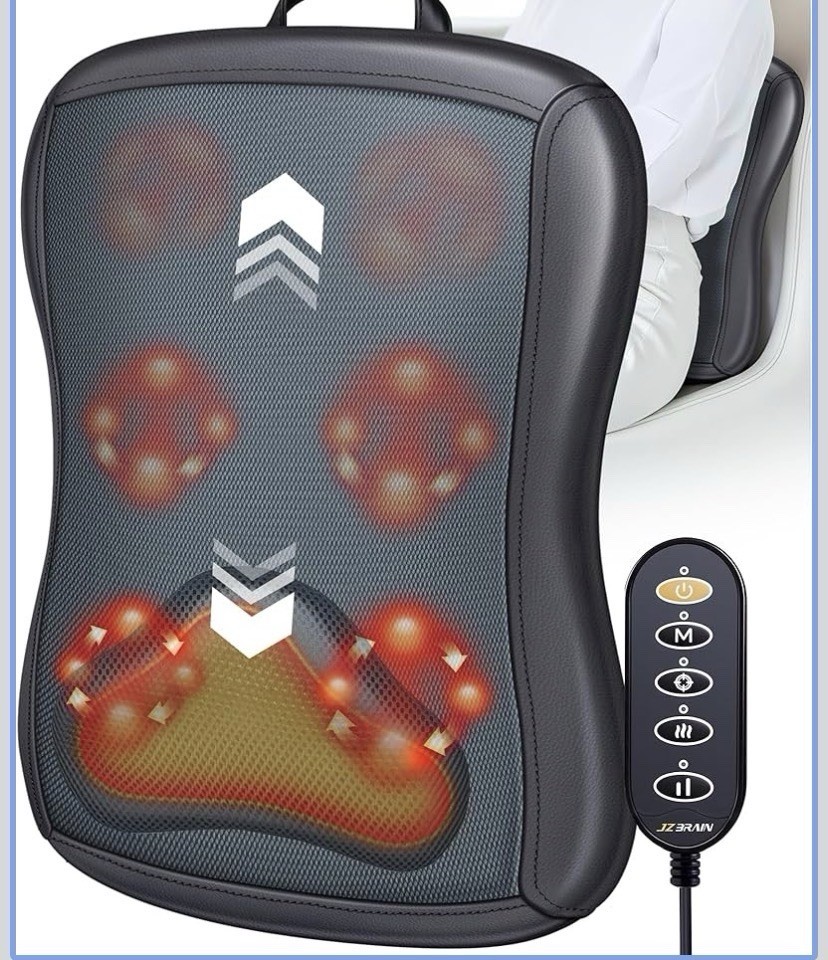 Belmint Back and Neck Massager Shiatsu Massage Chair Seat Cushion with Heat