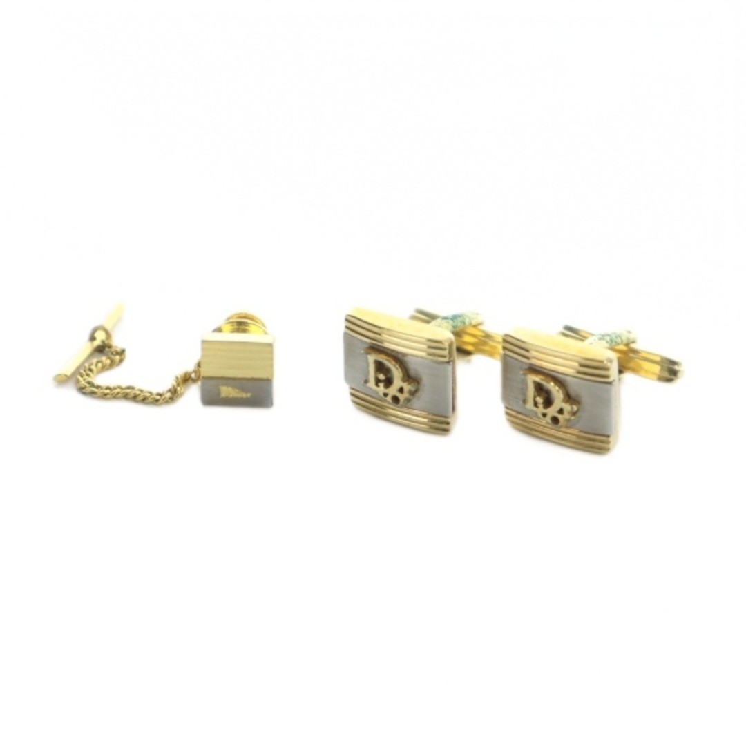 Dior Christian Cufflinks Tie Tack Accessory Logo Gold Color Used 3cd9907241d36b2