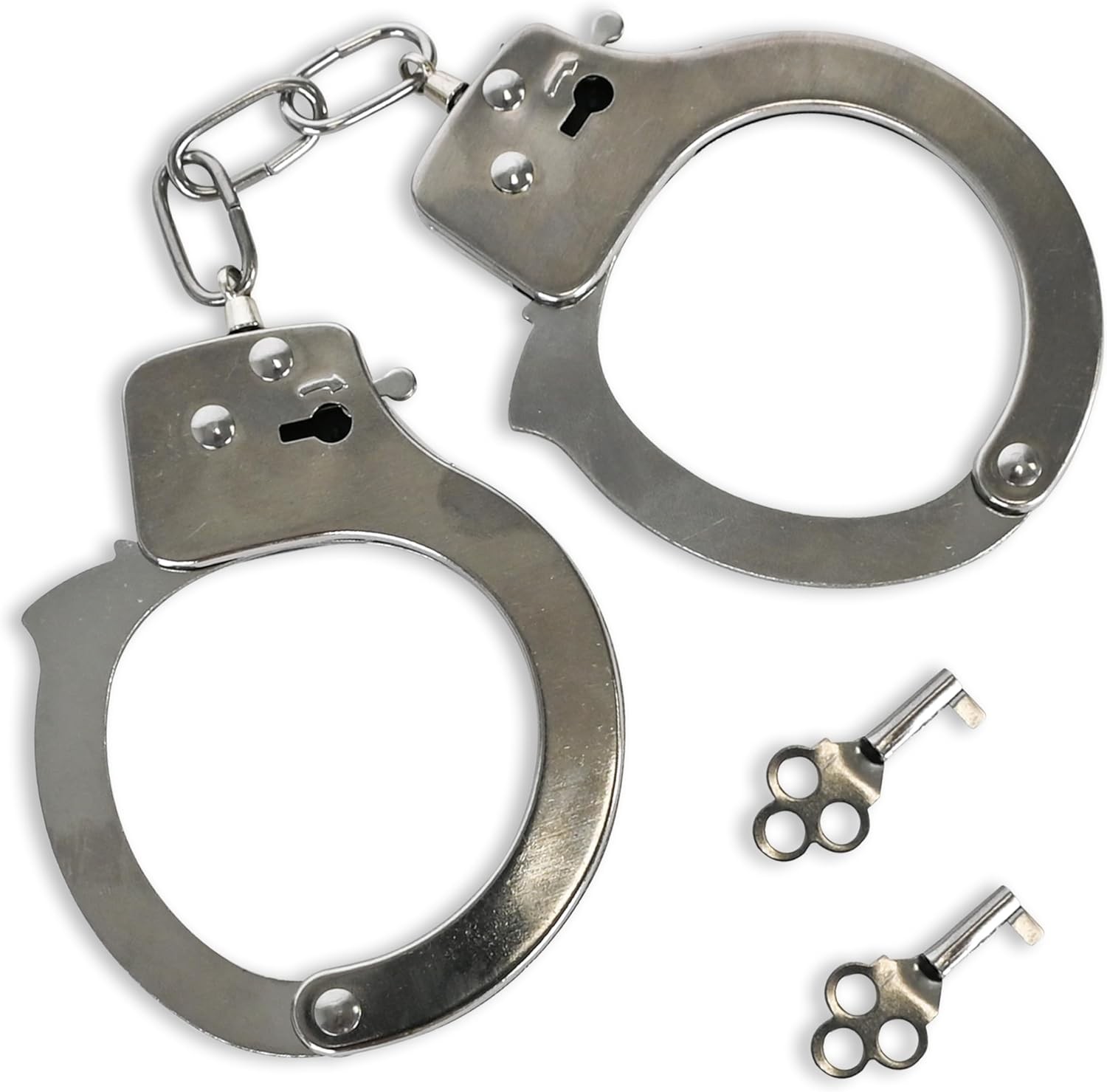 Deluxe Toy Cuffs with Key, Handcuffs Role Play Toys, Cowboy Sheriff Police Costu