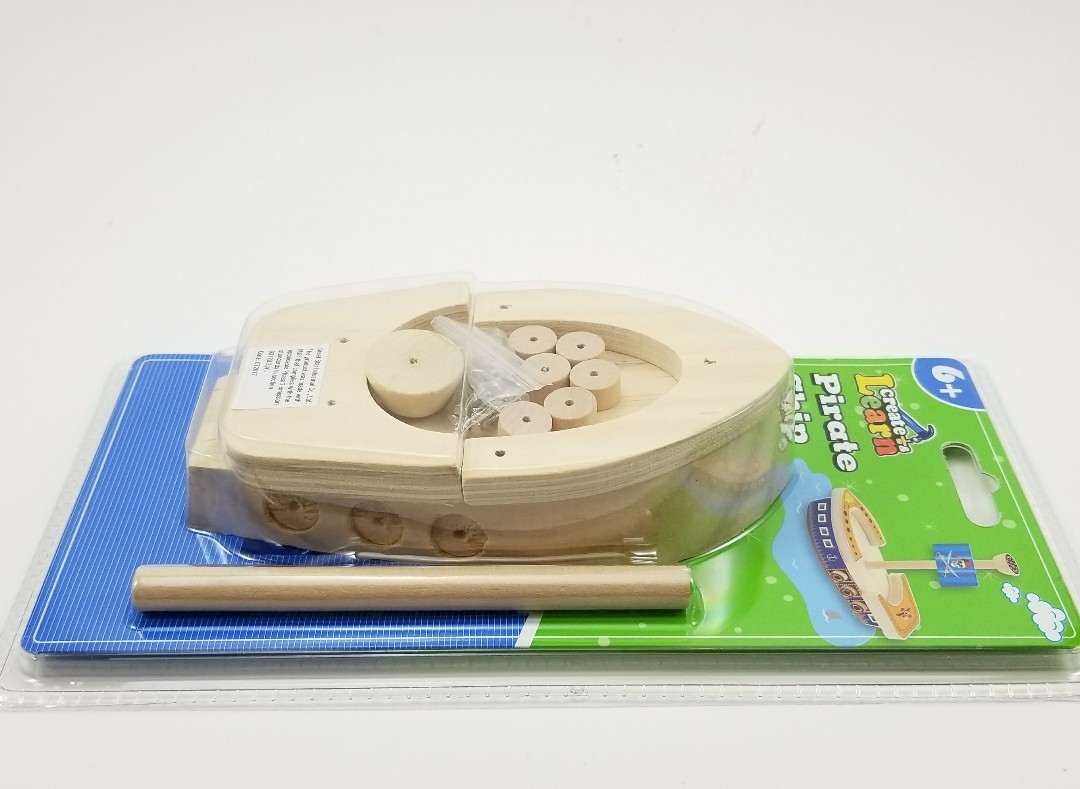 Pirate Ship. Create & Learn Project Kit. Wooden pieces kids 6+  New. Learning