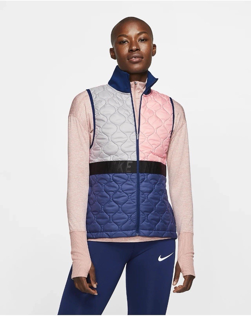 Women’s Nike Aerolayer  Running Vest BV3869 697 Void/Atmosphere Grey Size XS