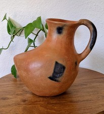 Ethnographic POTTERY PITCHER "Foot" Vintage Red Clay Native Mexico Jug Natural 