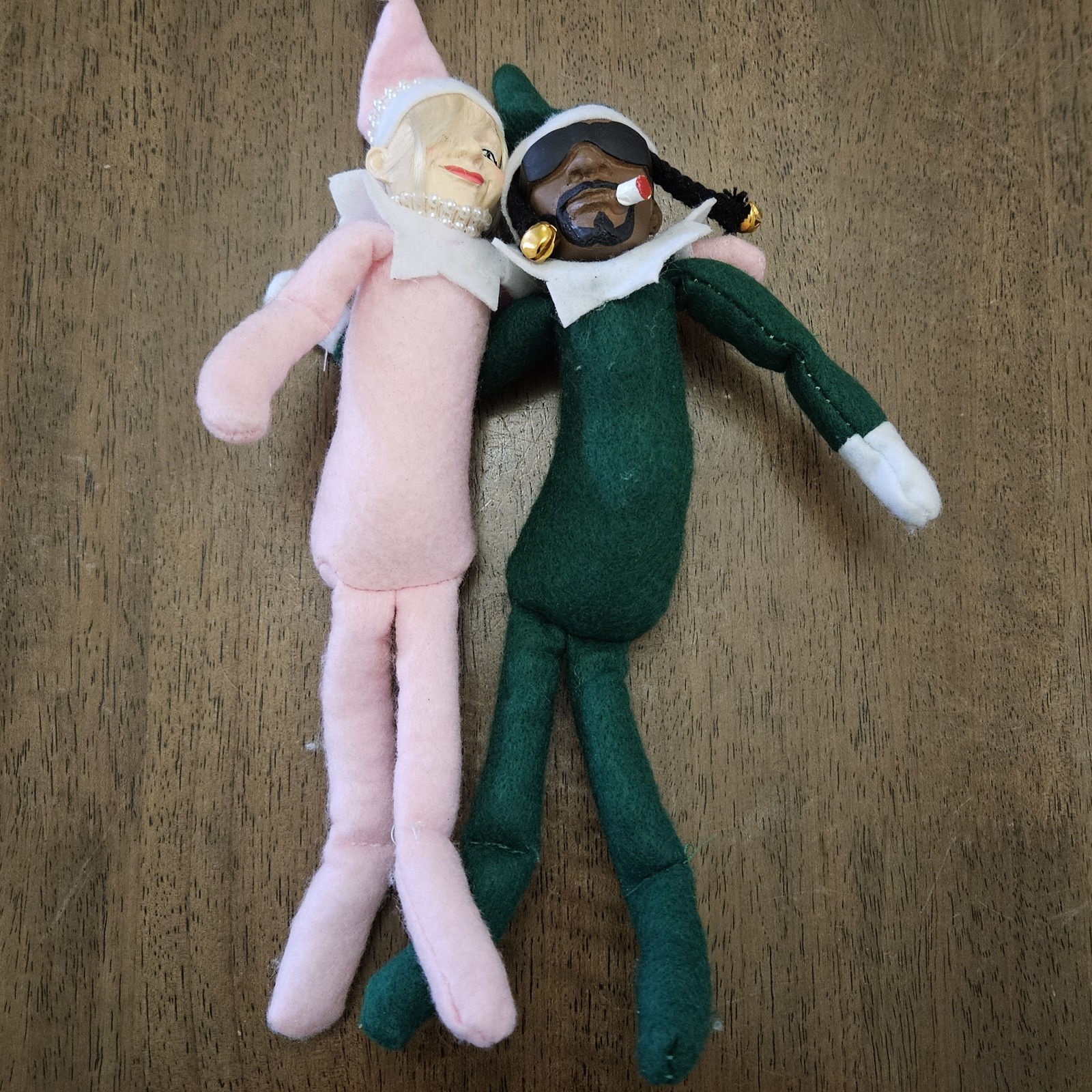 Snoop on the Stoop & Martha Stewart on the Mantle Christmas Elf Dolls