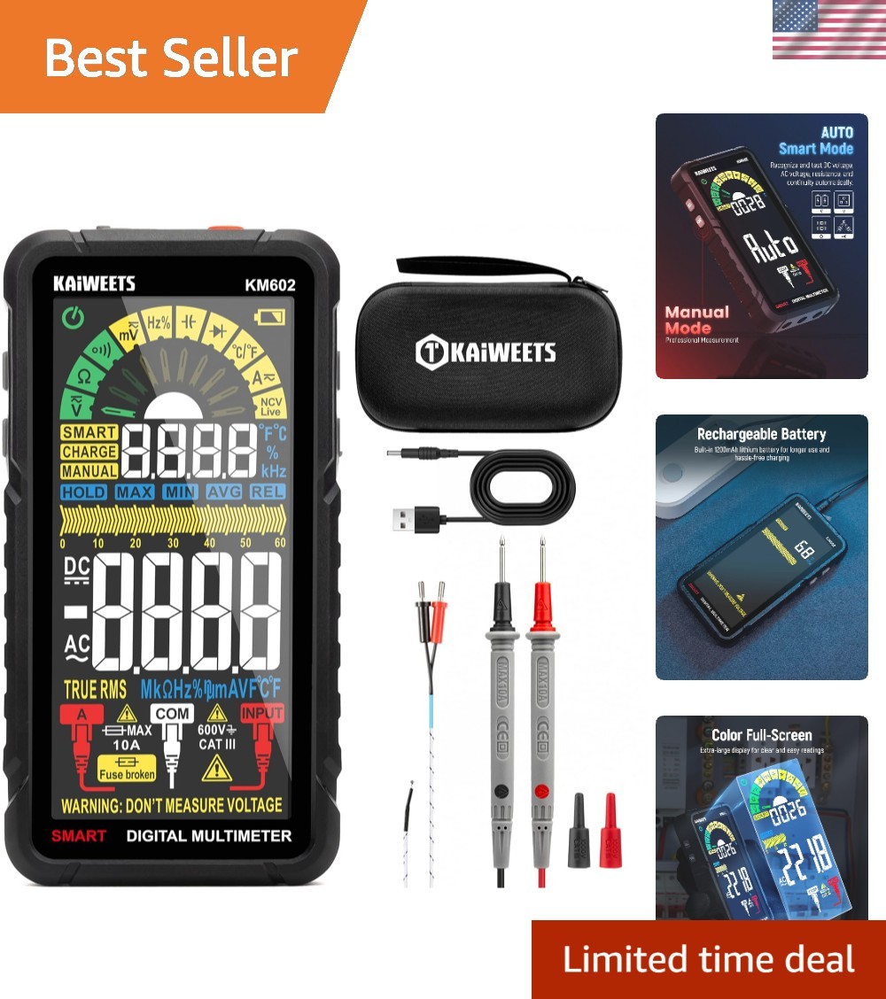 Km602 Digital Multimeter - Versatile Electrical Tester with 6000 Counts TRMS