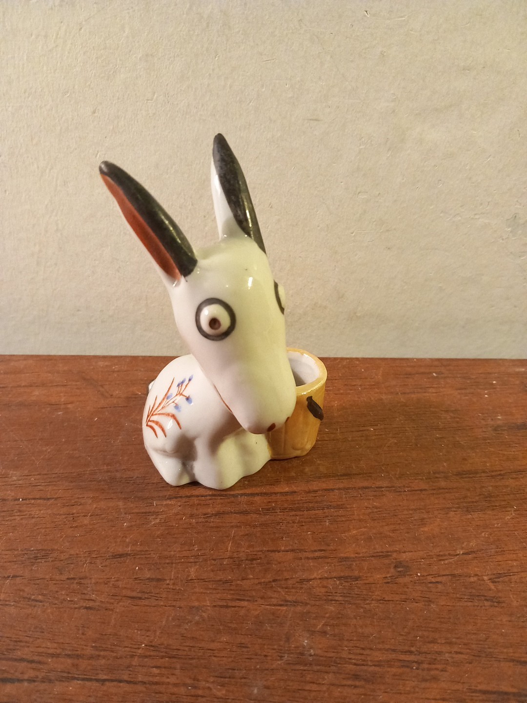 1960S JAPANESE DONKEY POTTERY TOOTHPICK HOLDER KITSCH