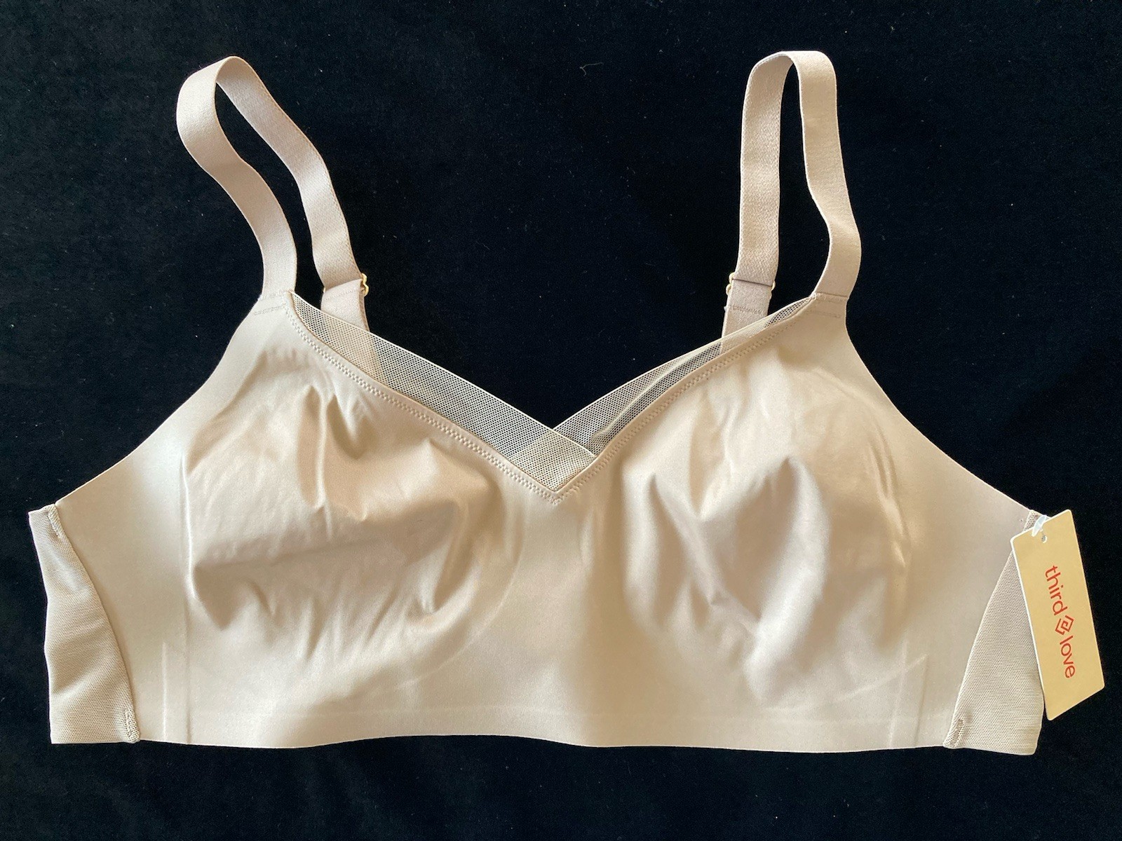 NWT ThirdLove Bra Size 36C Beige 24/7 Classic Wireless Crossover Full Coverage