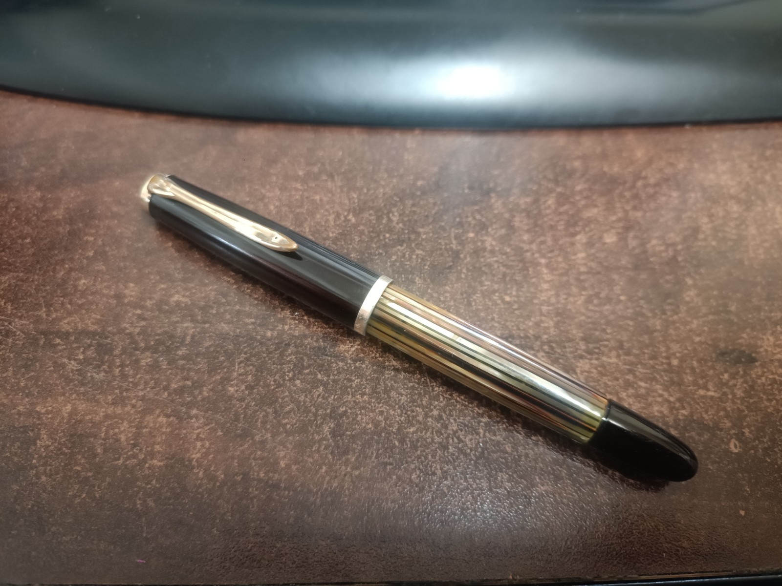 VINTAGE PELIKAN 400NN FOUNTAIN PEN GERMANY SPECIAL DOUBLE HOLED 14ct GOLD NIB