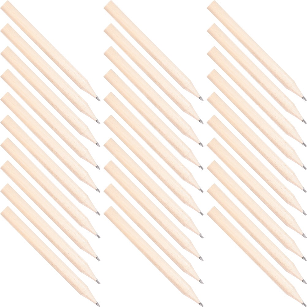 50 Pcs Short Round Wooden Pencils Mini Pencils Toddlers School Writing Use