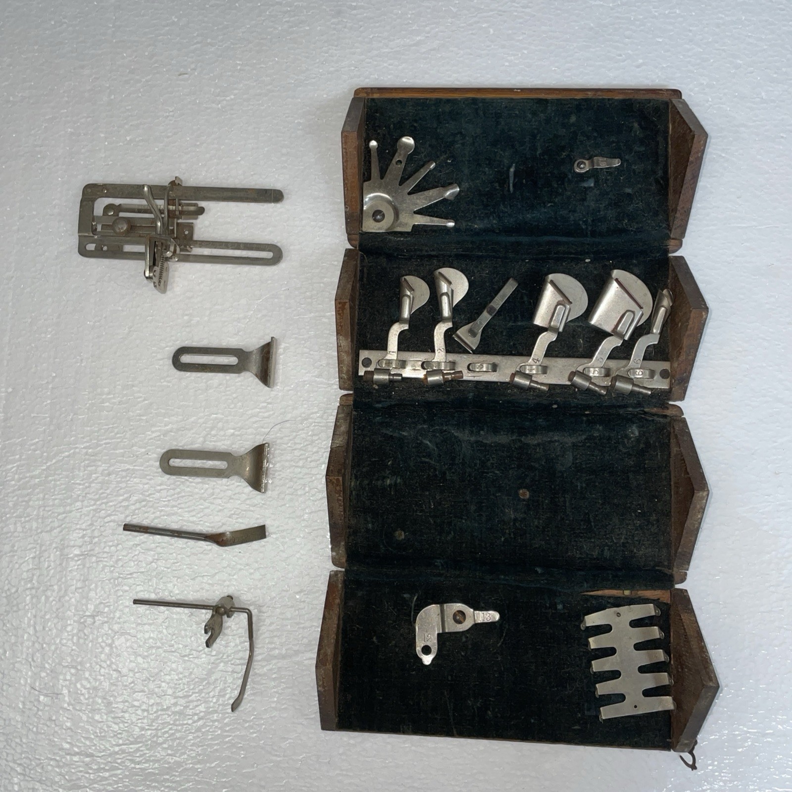 Singer Sewing Puzzle Box with Attachments Antique Collectible 