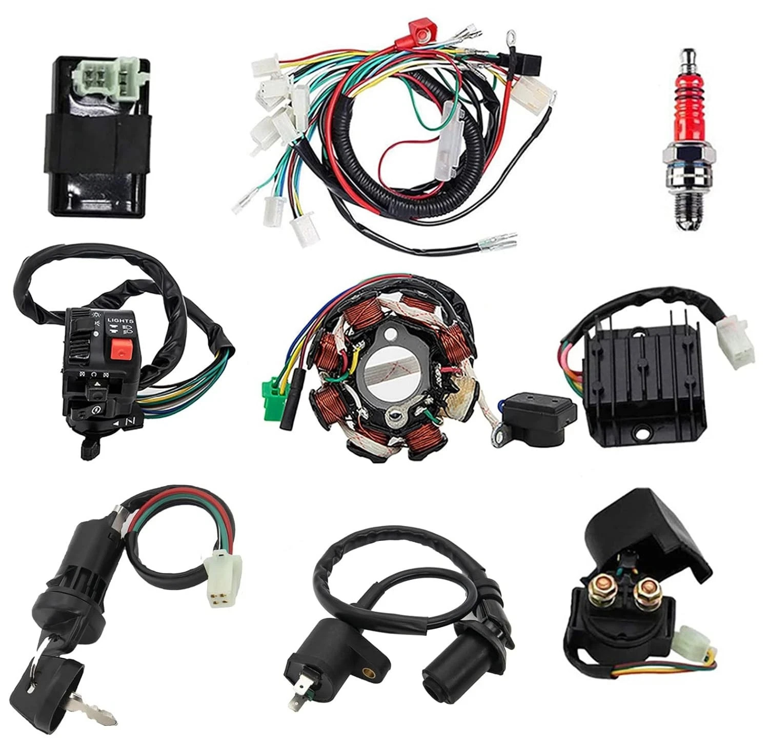 Complete Wiring Harness Kit with Electrics for ATV Quad 4 Wheelers 150CC-250CC 