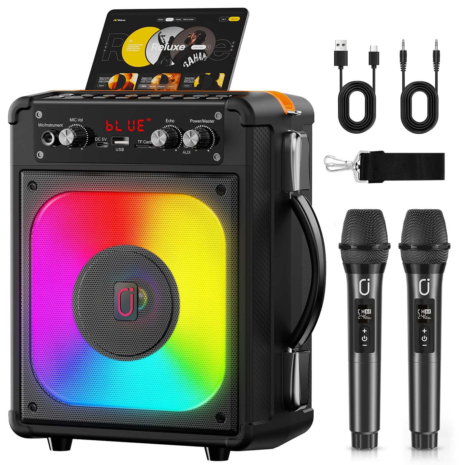 Bocinas Bluetooth Grandes Para Fiestas Con Microfono Para Karaoke Nuevo