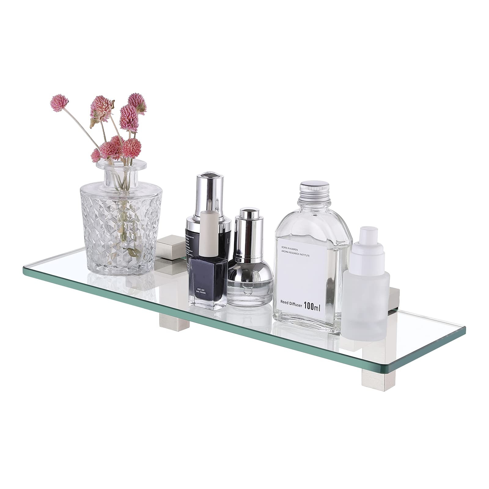 KES Bathroom Glass Shelf Bathroom Wall Glass Shelves 16 Inch Shelf Wall Mounted 