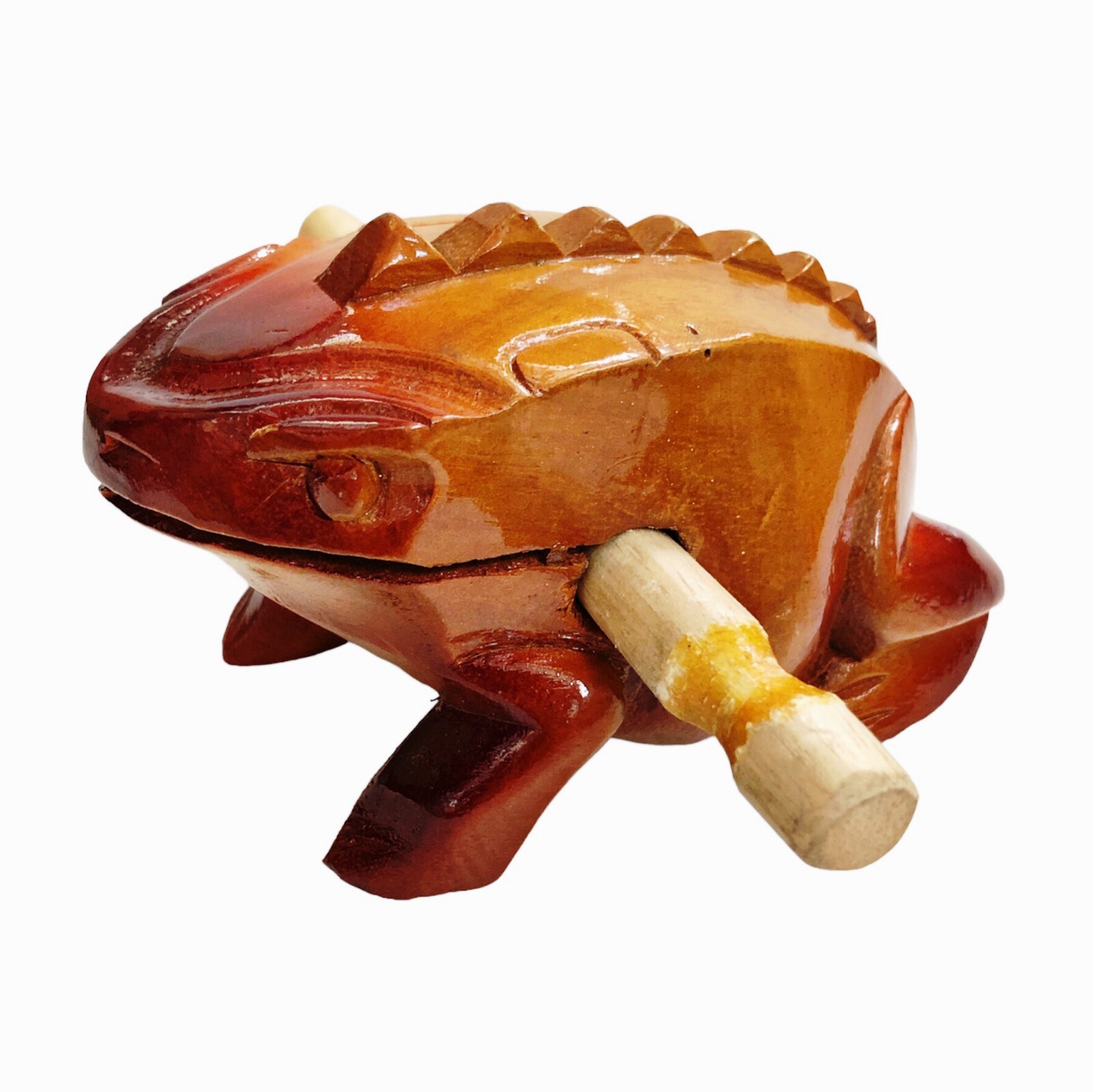 Wooden Frog Guiro Rasp Croaking Percussion Musical instruments Hand Craft JP F4