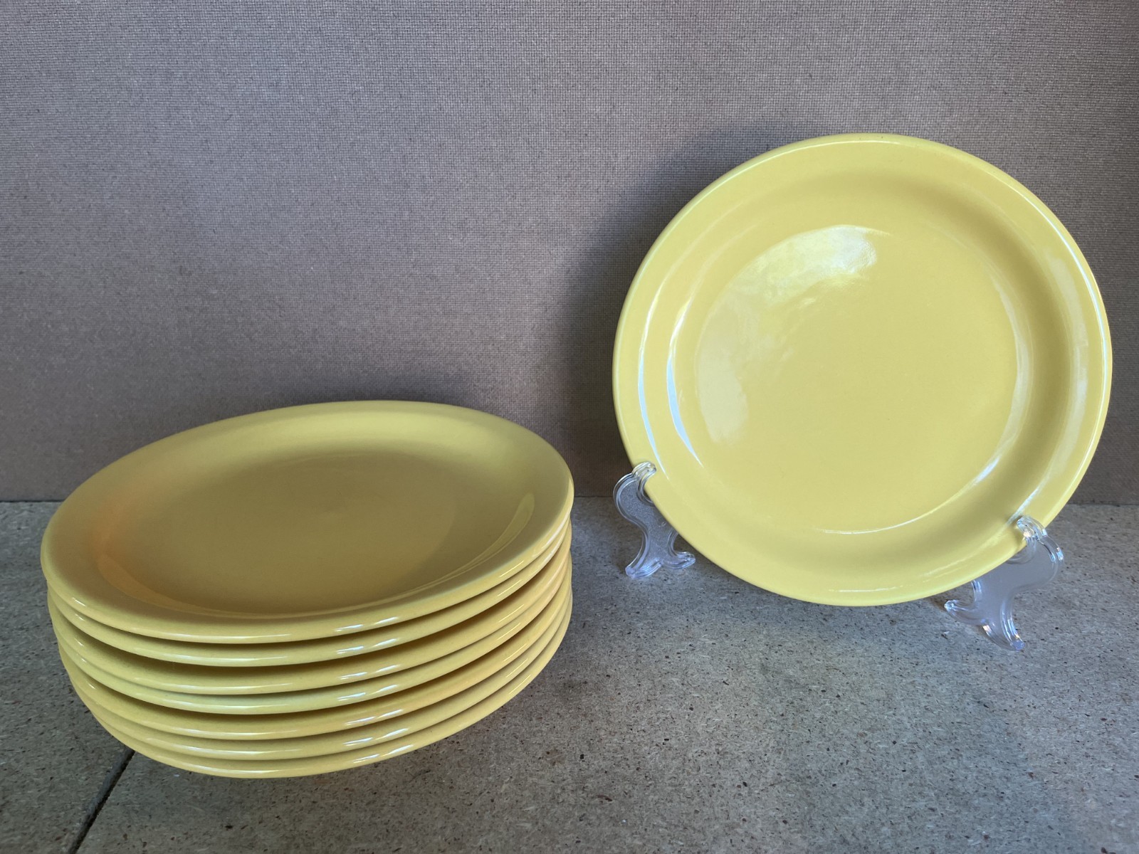 Set Of 8 ANFORA Festivale Solid Color 9" Lunch Plate Mexico Yellow Salad Plate