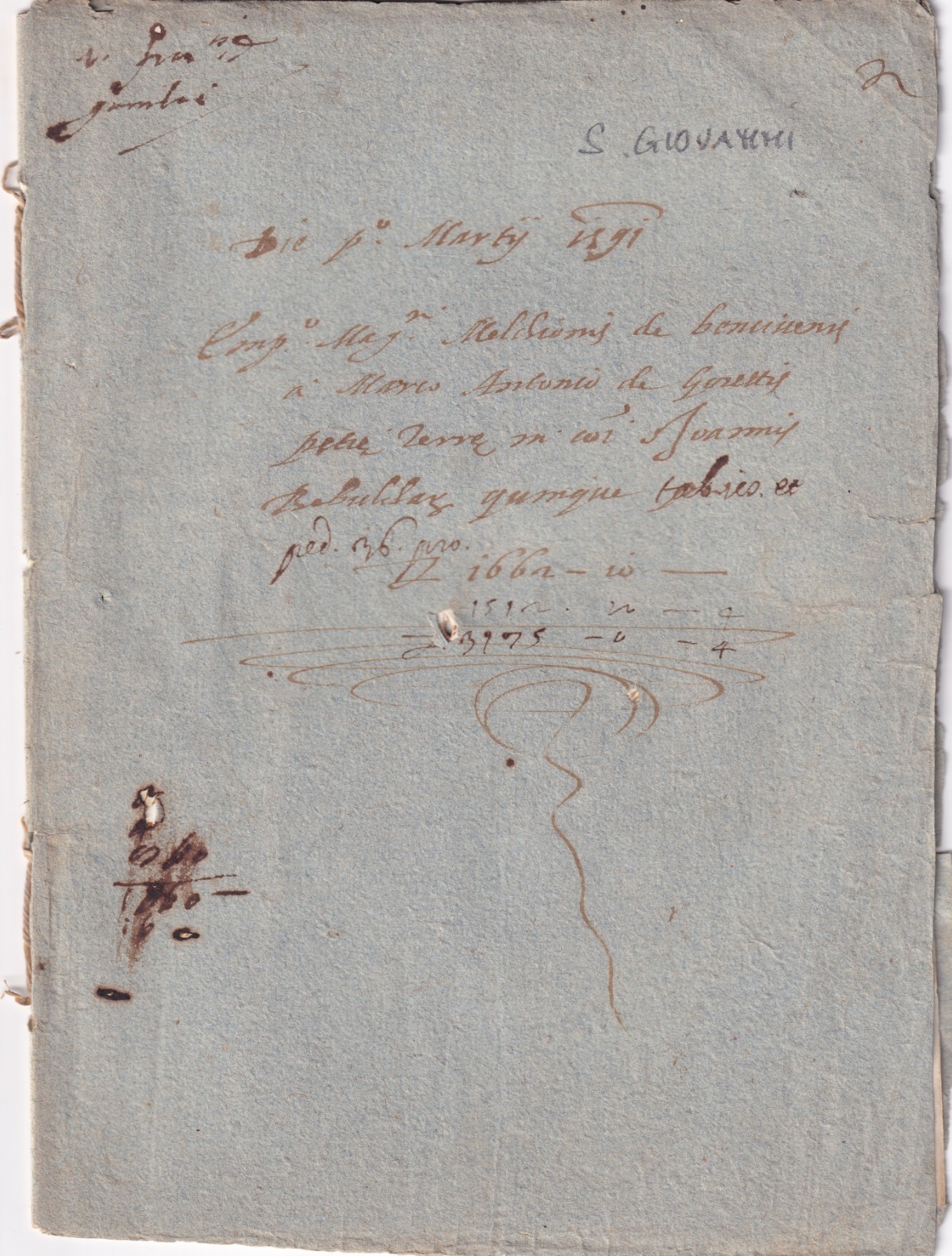 XX834-Bologna-Parchment S. Giovanni In Persiceto 1591 Sales Deed