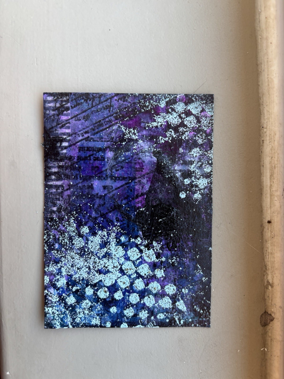 aceo ooak mixed media original abstract painting